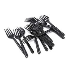 Black Disposable Plastic Forks - 50 per pack