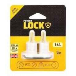 Power Lock Slim Universal Adaptor White - 1pcs