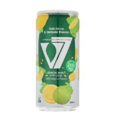 V7 Vitamin Sparkling Drink 100% Natural Lemon Mint (24 × 300 ml)